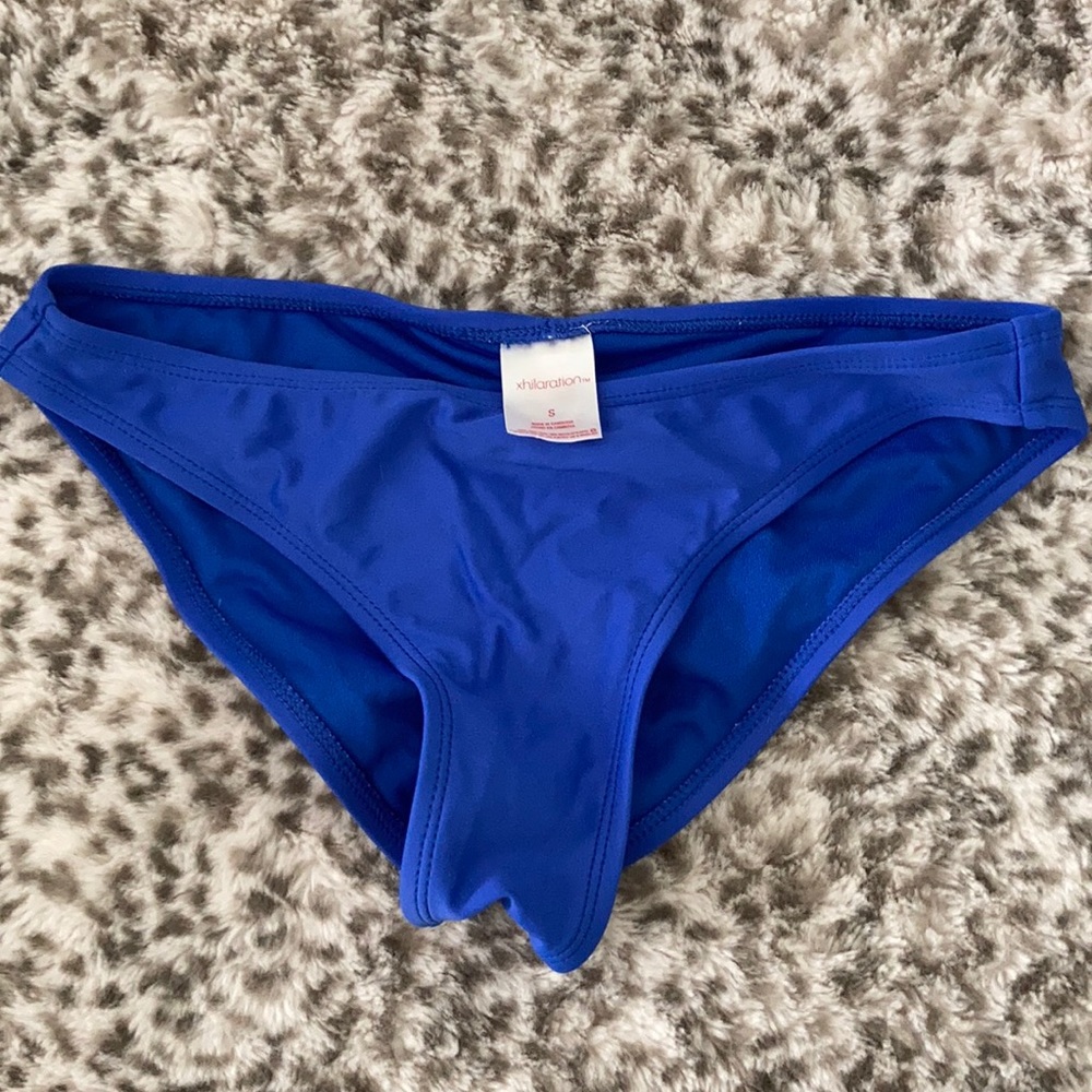 Blue target bikini bottoms